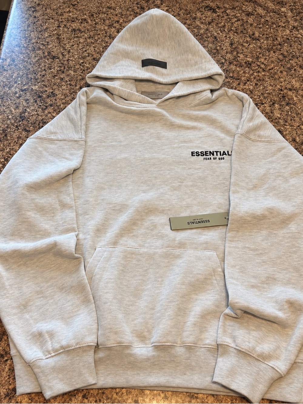 Fear of God ESSENTIALS Heather Light Gray Pullover Hoodie